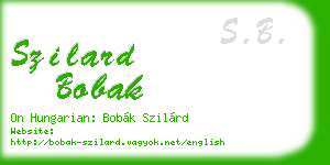 szilard bobak business card